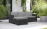 Salon de jardin California : Canapé 3 places + Pouf + Table basse - Anthracite
