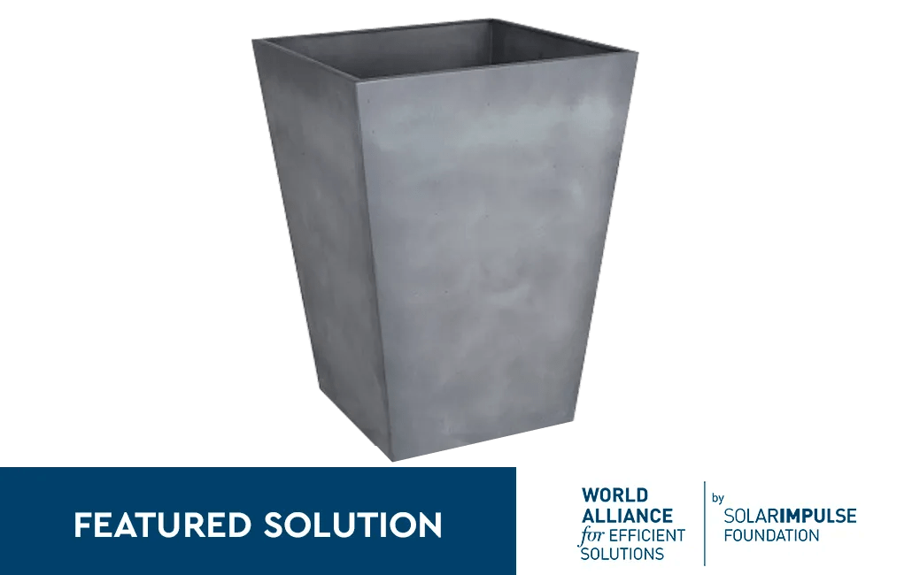 Set 2x Macetero Polyal Betón cuadrado 40 cm y 60L