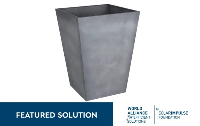 Set 2x Macetero Polyal Betón cuadrado 40 cm y 60L