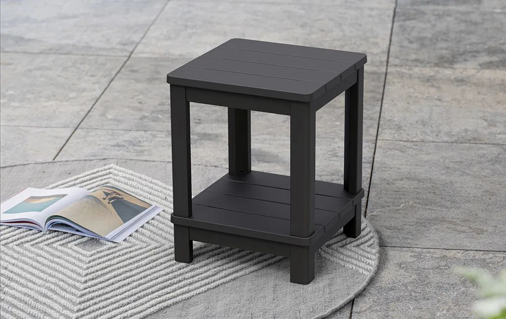 Troy Deluxe Bijzettafel - 40,5x40,5cm - Antraciet