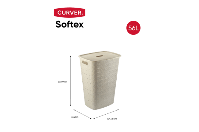 סל כביסה סופטקס 56 ליטר - קרם