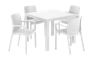 פינת אוכל נירוונה - שולחן ו 4 כיסאות - לבן