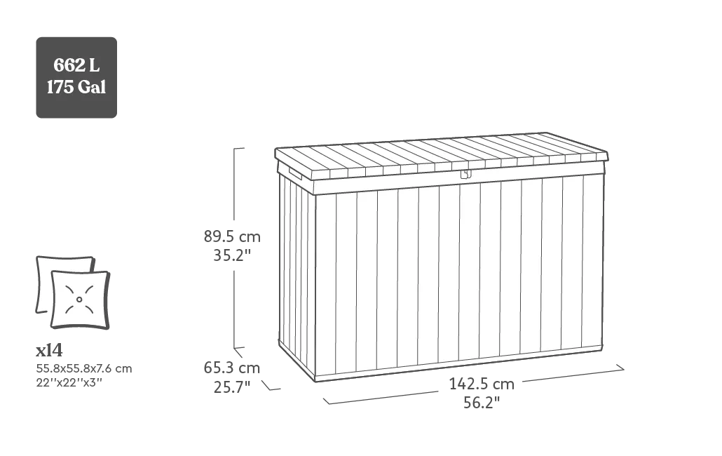 Darwin 670L Aufbewahrungsbox - Grau