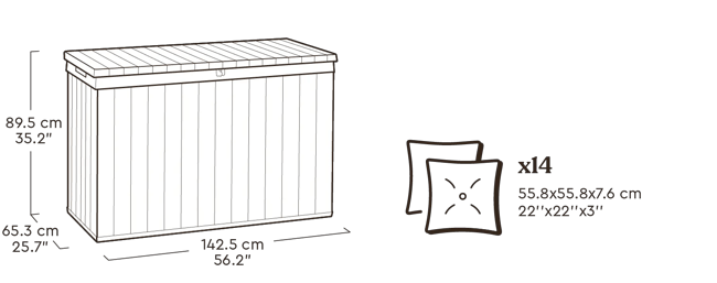 Darwin 670L Aufbewahrungsbox - Grau