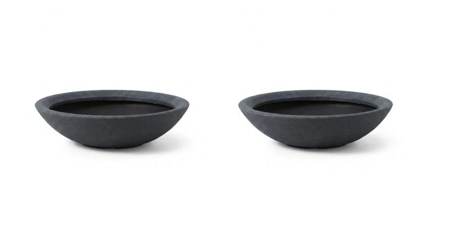 Varese Low Bowl Planter 60cm Set of 2 - Millstone Grey