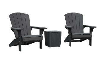 Troy Adirondack Stühle mit Luzon Tisch – 81x80x96,5 cm - Grau - Spaces
