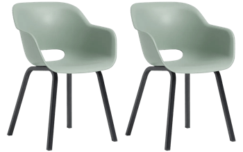 Noa Kuipstoel - 2 stuks - 56,5x55x80cm - Vintage groen - 