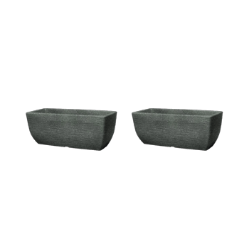Cotswold Trough Planter 60cm Set of 2 - Marble Green - Planters