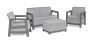 Conjunto de exterior de 4 plazas Scandi con mesa de almacenamiento - 