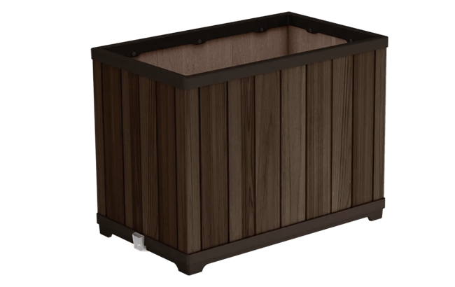 Self Watering Rosewood Brown Tall Rectangular Planter - Keter US