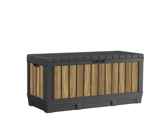 92 Gallon Deck Box Signature Storage Box Oak Brown - Keter US