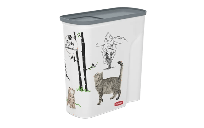 מיכל אחסון מזון יבש לחיות מחמד 6 ליטר - עיטור חתול