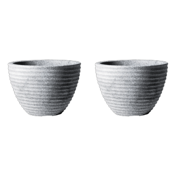 Honey Pot Low Planter 37cm Set of 2 - Alpine Grey - Planters