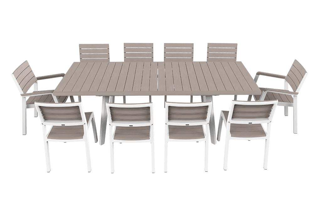 Mesa comedor de exterior Harmony extensible 162–241x100.5x76.5 cm - Capuchino