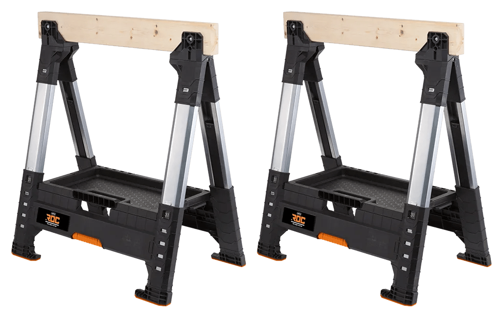 Lot de 2 tréteaux ajustables Lumberjack - Noir