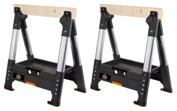 Lot de 2 tréteaux ajustables Lumberjack - Noir - Bricolage