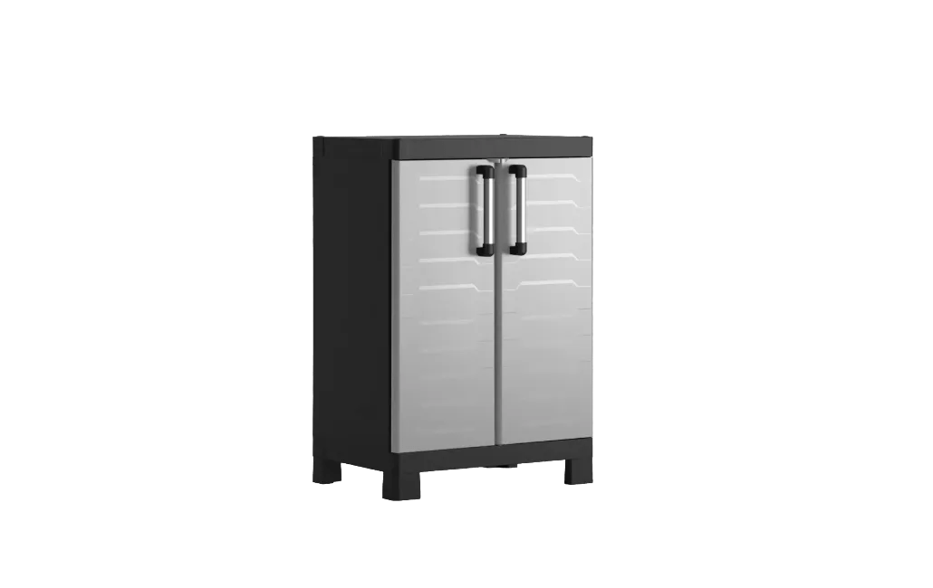 ארון שירות דטרויט נמוך - אפור-שחור