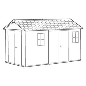 Newton Plus Dual Entry Shed 13x7.5ft - Grey