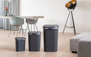 Mistral Flat Afvalbak 50L - Antraciet - Afvalemmers