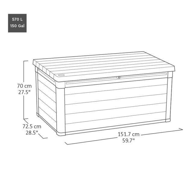 Signature Ashwood Brown 150 Gallon Storage Deck Box - Keter US