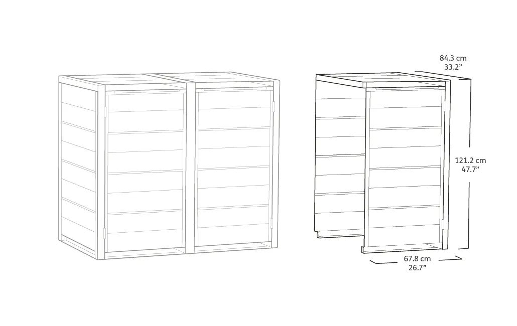 Hide Away 1x240L Multifunktionsbox Erweiterung - Grau
