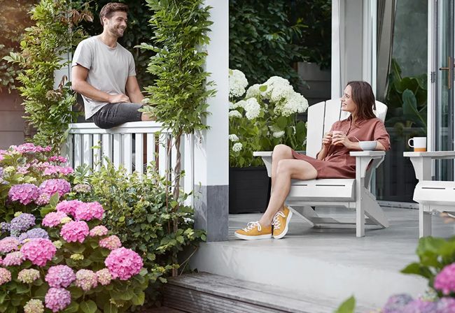 Lot de 2 fauteuils Adirondack Troy - Blanc