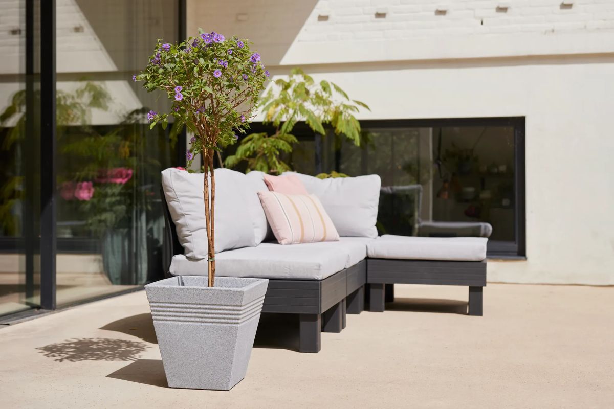 Piazza Square Planter 40cm Set of 2 - Alpine Grey