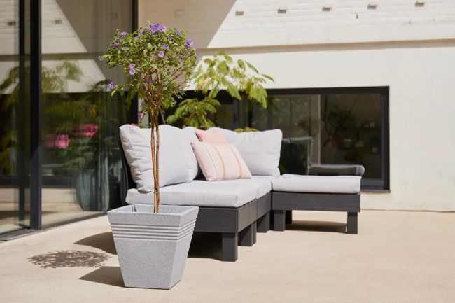 Piazza Square Planter 40cm Set of 2 - Alpine Grey