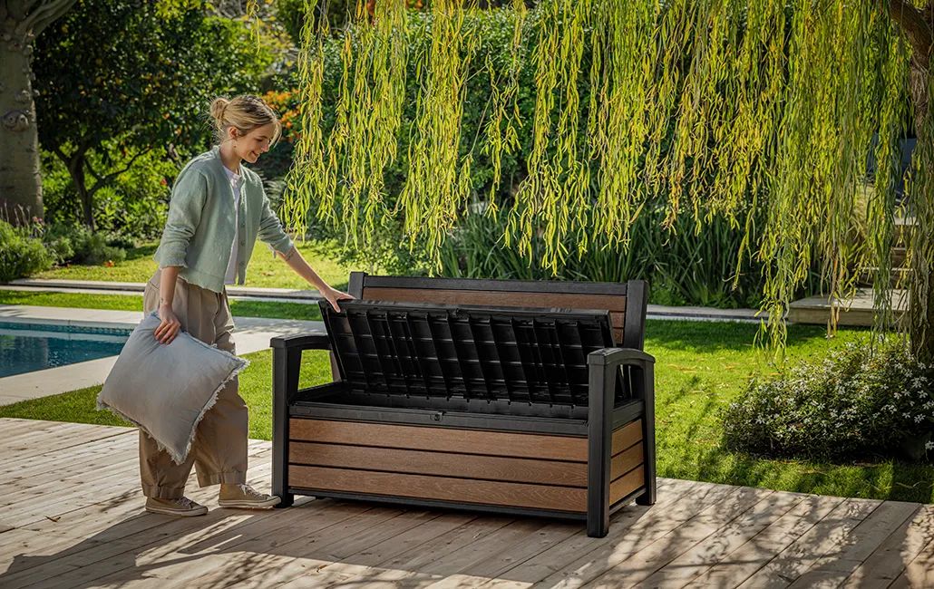 Outdoor Storage Bench 60 Gallon Storage - Keter US