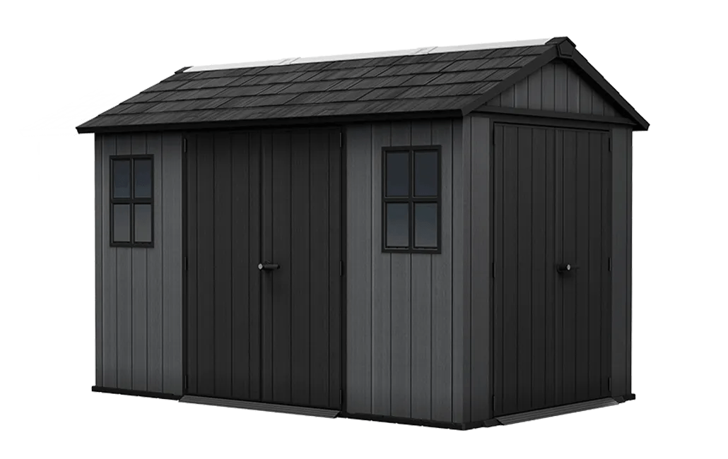 מחסן גינה ניוטון פלוס - 11x7.5 רחב - אפור