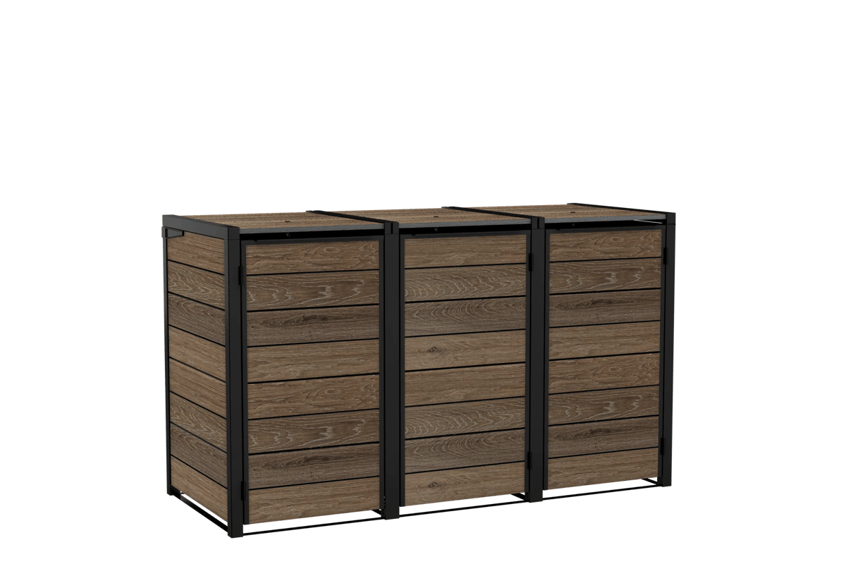 Signature Hide Away Containerberging - 3x240L - Walnut