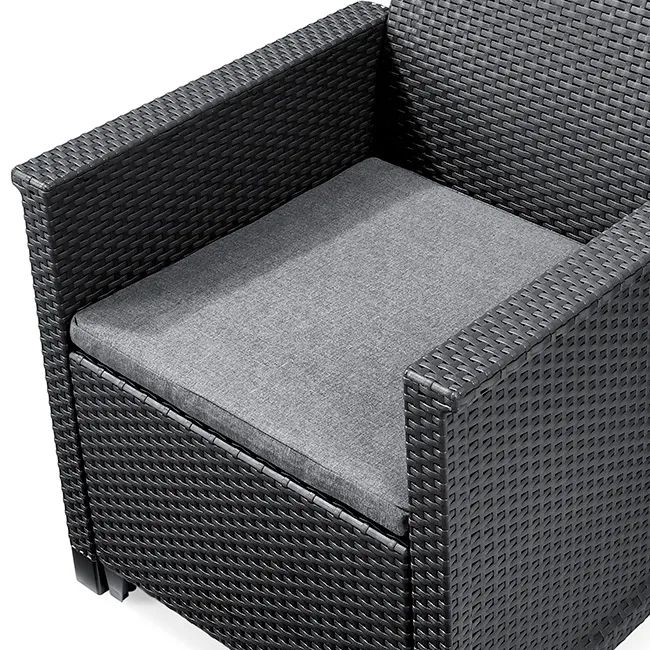 Emma 4 Seater Garden Set, With Storage Table  - Grey