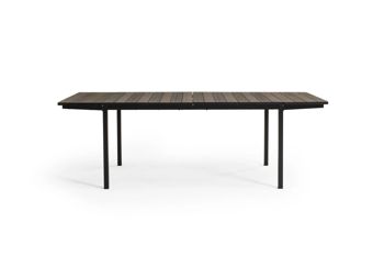 Mesa comedor de exterior Porto extensible 155–233x94x75 cm - Marrón - Mesas de jardín