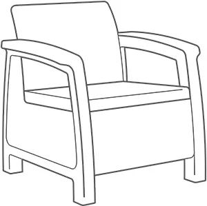 Canapé de jardin Corfu 2 places - Anthracite