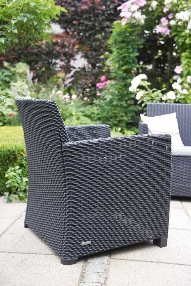 Mia 4 Seater Lounge Set With Storage Table - Graphite