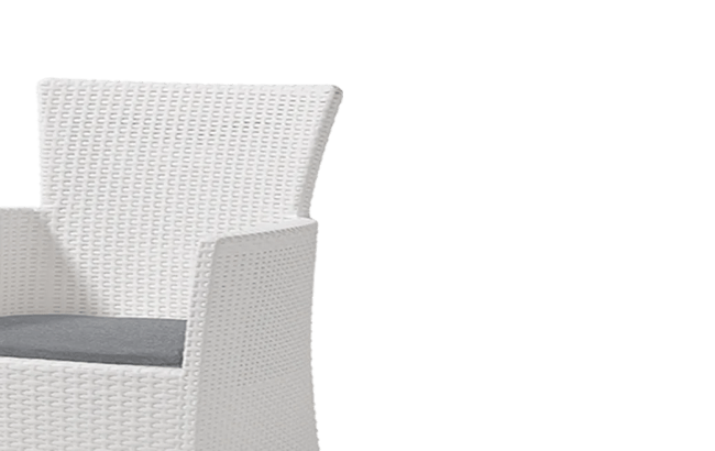 Sillón de exterior Iowa 62x60x89 cm - Blanco