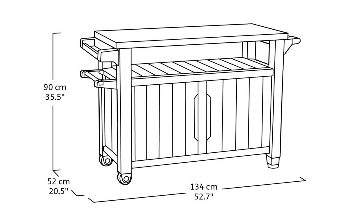 Signature Unity XL Outdoor Kitchen Cart - Brown - Keter CA