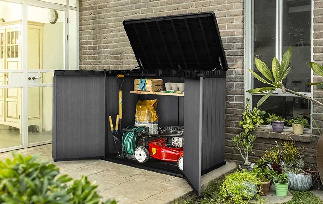 Cobertizo de exterior SIO Darwin - 141x82x120 cm y 1150L - Gris