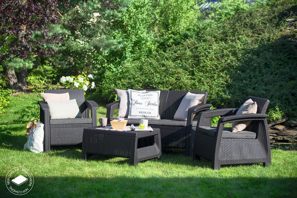Corfu Outdoor Seating Conversation Set​ Graphite - Keter US