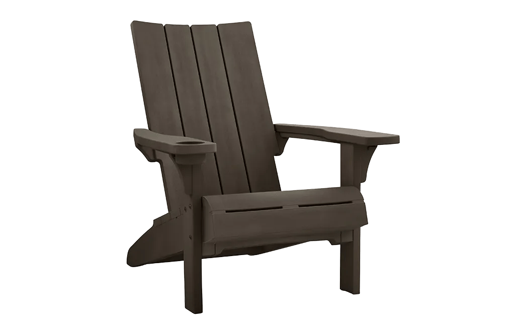 Modern Adirondack Chair With Cup Holder Brown - Keter US
