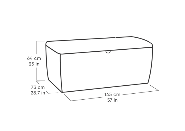 Arcón de exterior de ratán Sumatra 145x73x64 cm y 511L - 