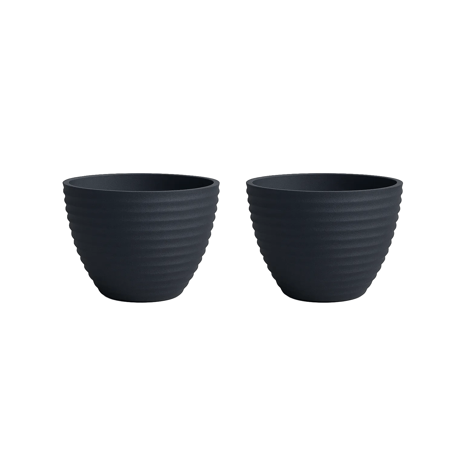 Honey Pot Low Planter 37cm Set of 2 - Millstone Grey