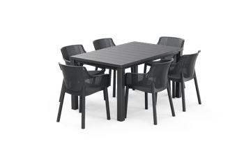 Julie Table + Elisa Dining Chair, Set of 6 - Dining Sets