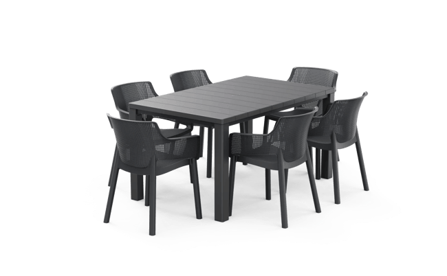 Julie Table + Elisa Dining Chair, Set of 6