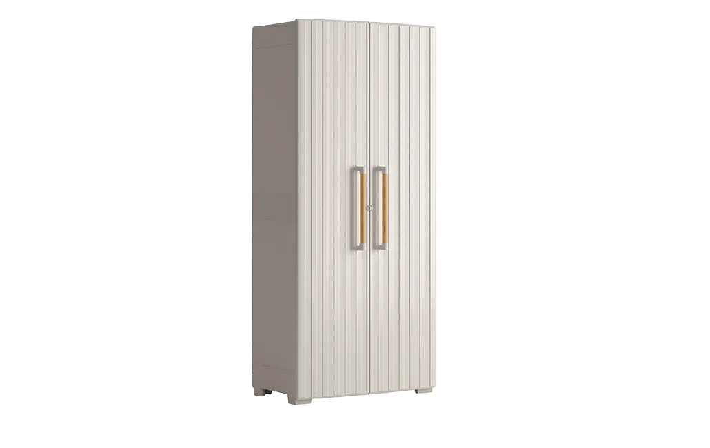 Armario escobero de exterior Groove - 180x45x80 cm. - Beige