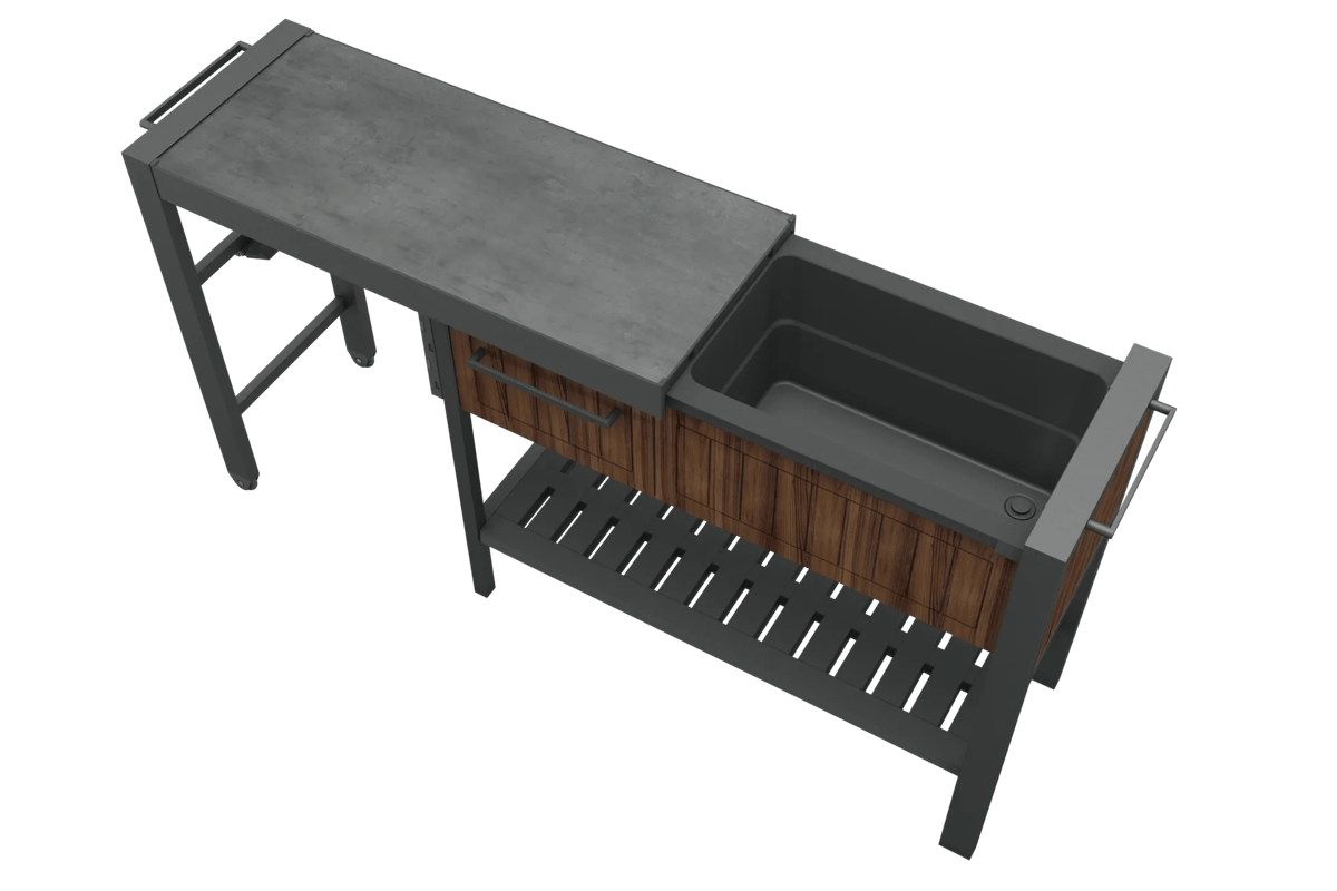 Outdoor Extendable Prep Table - Rosewood Brown - Keter Canada