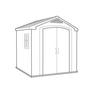 Caseta de exterior Factor 8x6 - 256,5x182x243 cm y 4,4m2 - Marrón