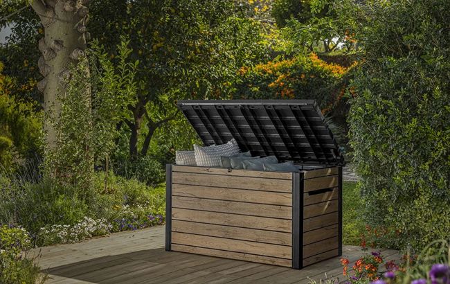 Coffre de jardin Signature 870L - Marron aspect Douglas