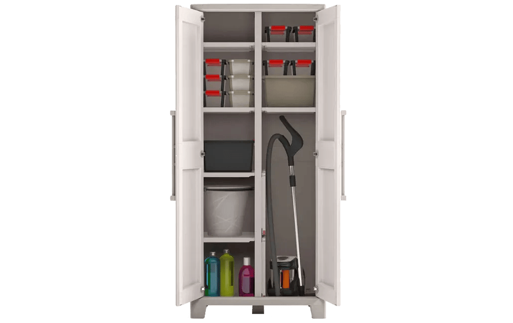 Armario escobero de exterior Gulliver - 182x44x80 cm. - Beige
