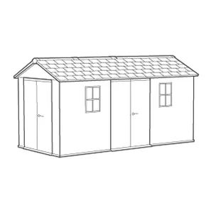 Newton Plus Dual Entry Shed 15x7.5ft - Grey